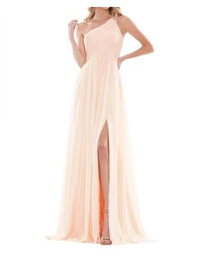 Colors Dress One Shoulder Long Dress - Pink