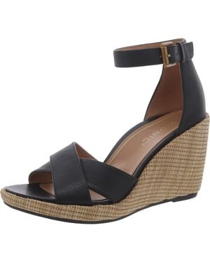 Vionic Marina Buckle Platform Wedge Sandals - Blue