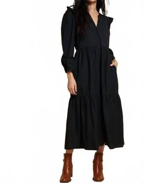 Nation Ltd Dalia Tiered Midi Dress - Black