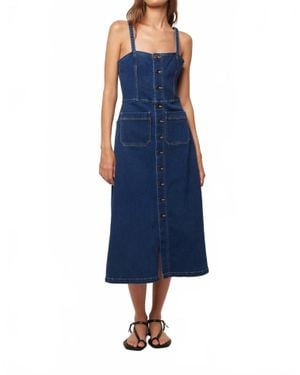 Rolla's Mara Button Down Denim Midi Dress - Blue
