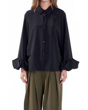Endless Rose Bubble Accent Shirt - Blue