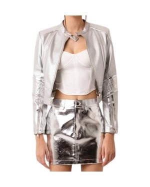 Amy Lynn Cindy Racer Jacket - Gray