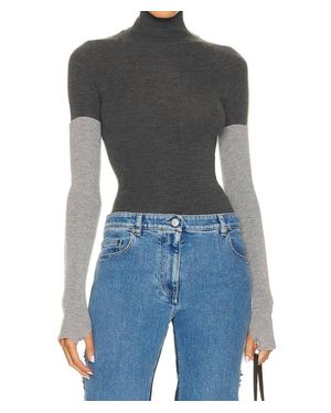 Peter Do Combo Sleeve Turtleneck Sweater - Blue