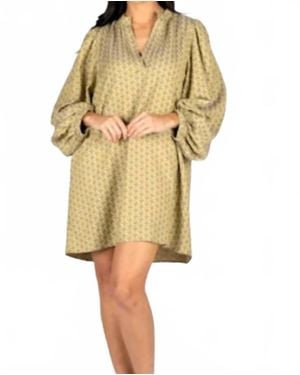 Sincerely Ours Amelia Jacquard Mini Dress - Yellow