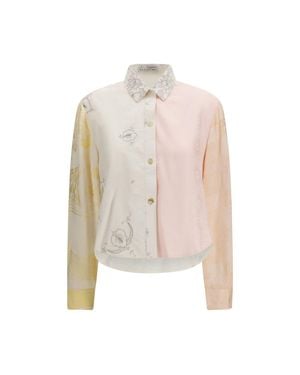 E.L.V. Denim E. L.V. Cotton Pattern Shirt - White