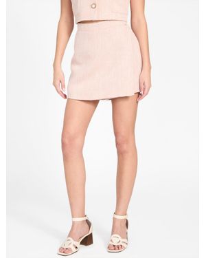 Guess Henley Tweed Mini Skort - Pink