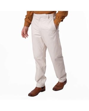 Bally Light Bone Leather Pants - Natural