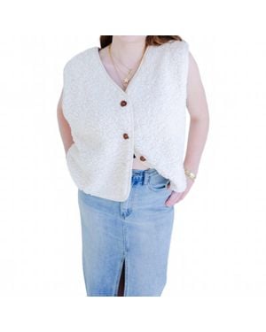 By Together Sherpa Button Vest - Blue