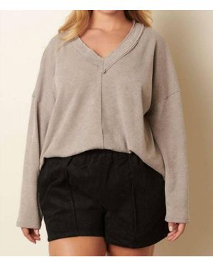Mittoshop V-Neck Knit Top - Gray
