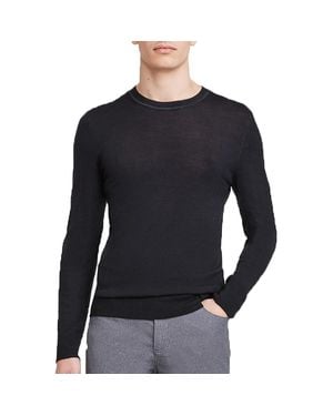 7 For All Mankind Ribbed Trim Wool Crewneck Sweater - Black