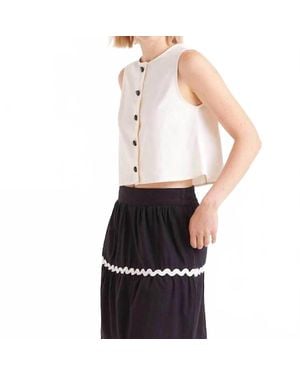 Compañía Fantástica Sleeveless Top Wtih Buttons - White