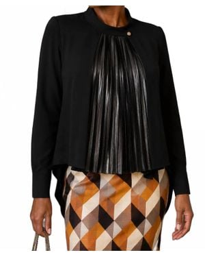 Rinascimento Pleated High-Low Blouse - Black