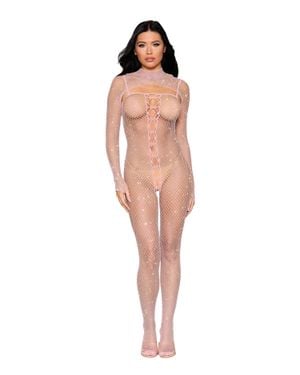 Dreamgirl Bodystocking And Shrug Dmnd - White