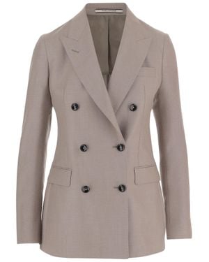 Tagliatore Tailored Wool And Silk Blend Jacket - Gray