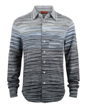 Missoni Shaded Slub Button-Up Shirt - Blue