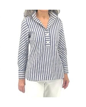 J'Envie/Eli Bias Sleeve Shirt - Blue