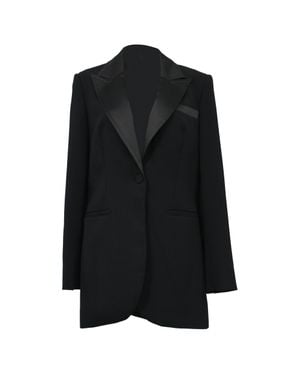 Self-Portrait Single-Breasted Tux Blazer - Black