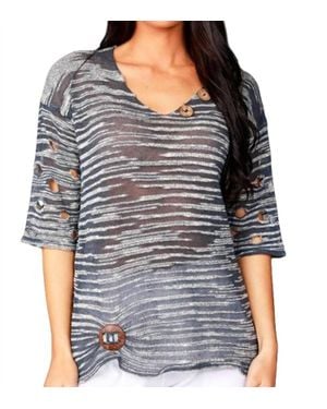 Angel Cut-Out Sleeve Top - Gray