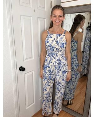 Hayden LA Myla Floral Smocked Waist Jumpsuit - Blue