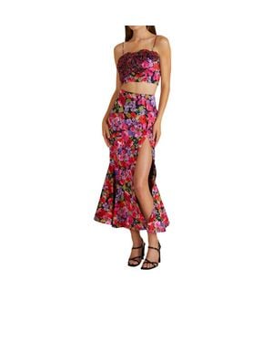 AMUR Clyde Midi Skirt - Red