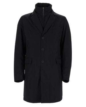 Herno Tailored Hidden Zip Polyester Jacket - Blue