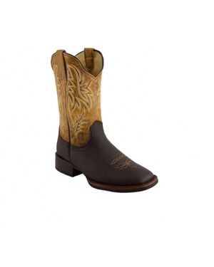 Forastero Bicolor Leather Cowboy Boots - Black