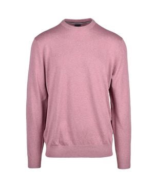 Bugatti Cotton-Cashmere Blend Crewneck Sweater - Pink