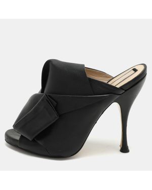 N°21 N21 Leather Ronny Slide Sandals - Black