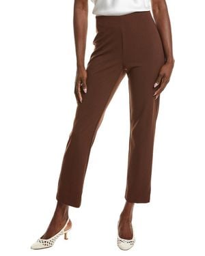 Anne Klein Hollywood Waist Straight Ankle Pant - Brown