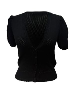 Doen Knitted Short Sleeve Cardigan - Black