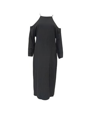The Row Cutout Shoulder Midi Dress - Black