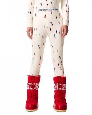 Perfect Moment Printed Base Layer Leggings - Red