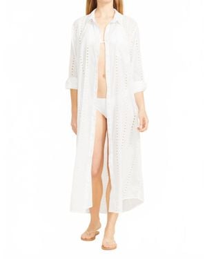 Sitano Po Maxi Shirt Dress - White