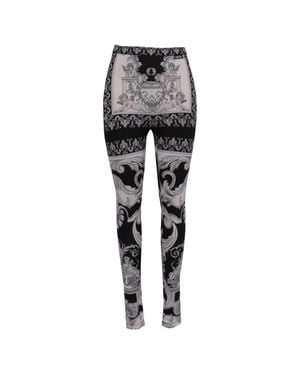 Versace Barocco-Print Leggings - Black
