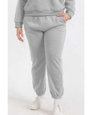 TRUEDAMES Plus Size Poly Fleece Elastic Waist Sweatpants - Gray