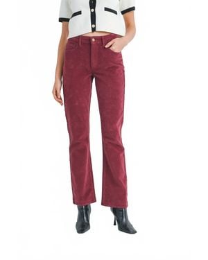 Just Black Denim Slim Bootcut Corduroy Pant - Red