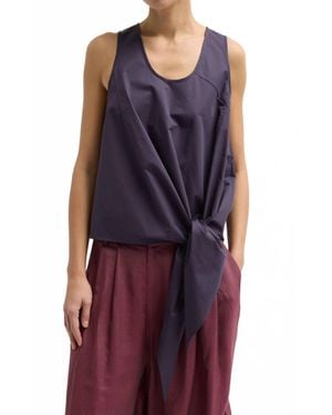 Tibi Tie Front Sleeveless Top - Purple