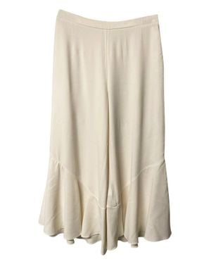 Peter Pilotto Flared High-Waist Acetate Cropped Pants - Natural