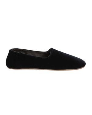 The Row Ponti Slipper Velvet Slipper Flats - Black