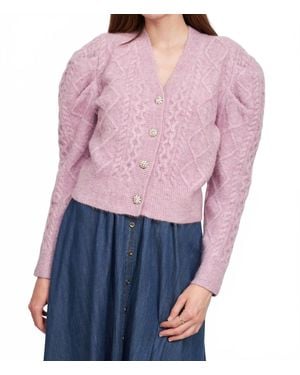 En Saison Sirka Puffed Sleeve Cardigan - Pink