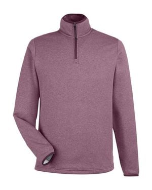 CORE365 Venture Heathered Stripe Quarter-Zip Pullover - Purple