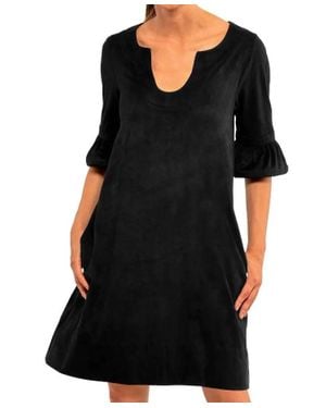 Gretchen Scott Shake Your Tushy Suede Dress - Black