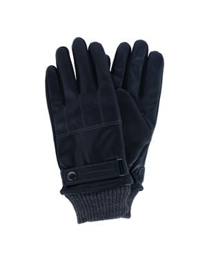 Isotoner Stretch Nappa Winter Glove With Knit Cuff - Blue