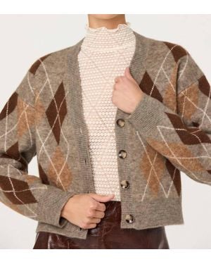 Astr Ashtyn V-Neck Cardigan - Brown