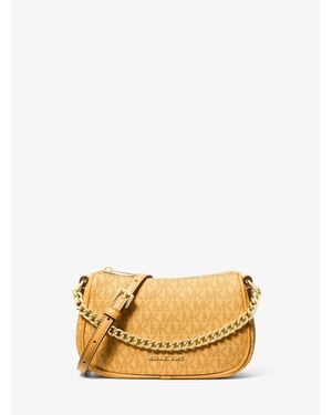 Michael Kors Outlet Carmela Small Signature Logo Convertible Crossbody Bag - Metallic