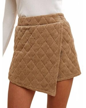 Anniewear Quilted Velvet Skort - Brown