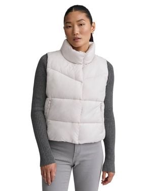 NVLT Cire Crop Padded Puffer Vest - Gray