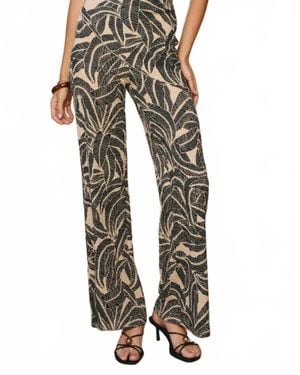 Dress Forum Tropical Leaf Pull On Pants - Multicolor