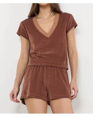 Lamade Suri Velour Tee - Brown