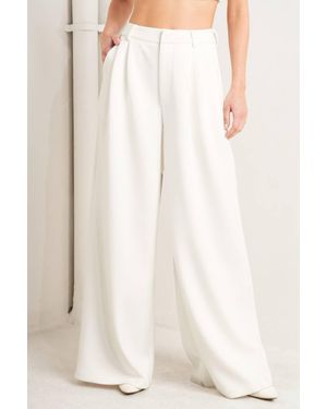 TRUEDAMES Pure Elegance Woven Pants - White